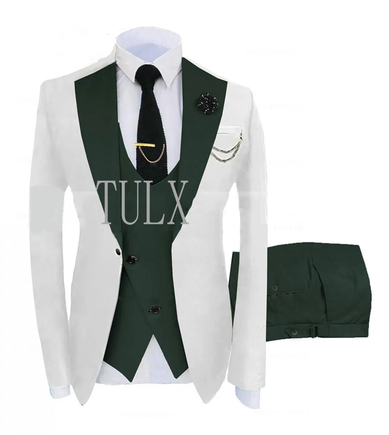 Abiti maschili 2023 One Button Business Formal 3 pezzi Set Abiti da sposo Uomo Abito da sposa Blazer Gilet Pantaloni Trajes De H