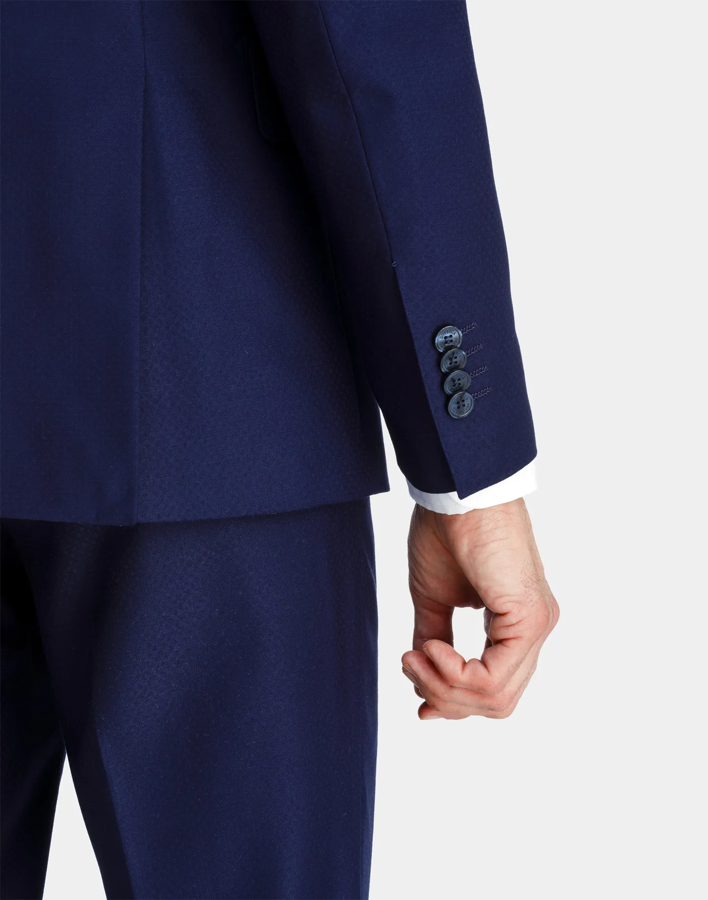 Abito Milano Monopetto con fantasia Jackard Blu Navy
