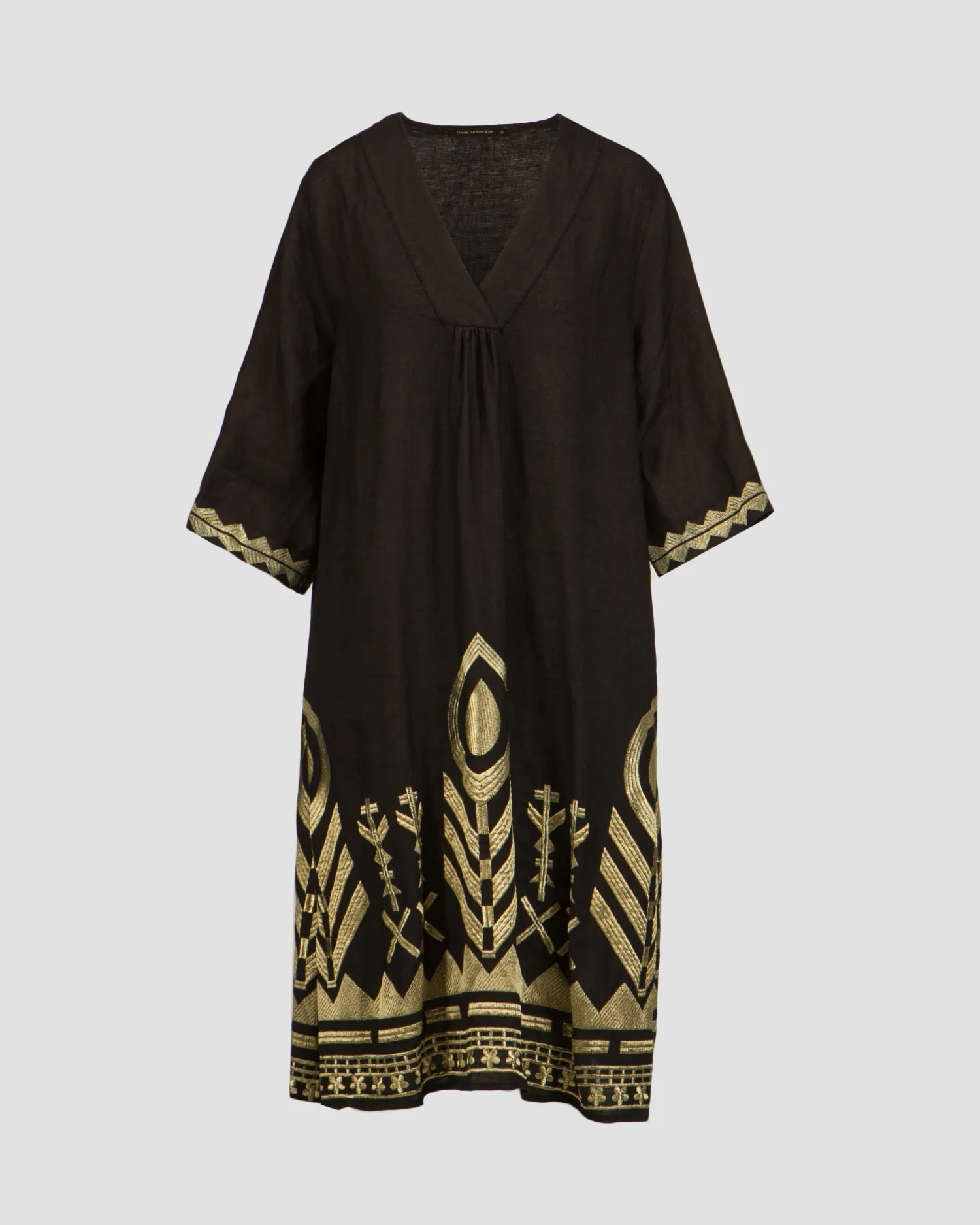Abito nero in lino da donna Kori s24k230676-128