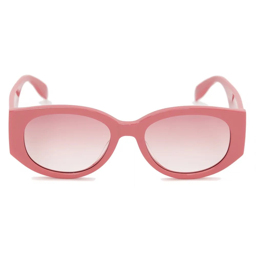 Alexander McQueen - Occhiali da Sole McQueen Graffiti Ovali da Donna - Rosa - Alexander McQueen Eyewear