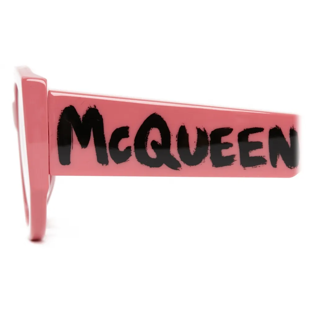 Alexander McQueen - Occhiali da Sole McQueen Graffiti Ovali da Donna - Rosa - Alexander McQueen Eyewear