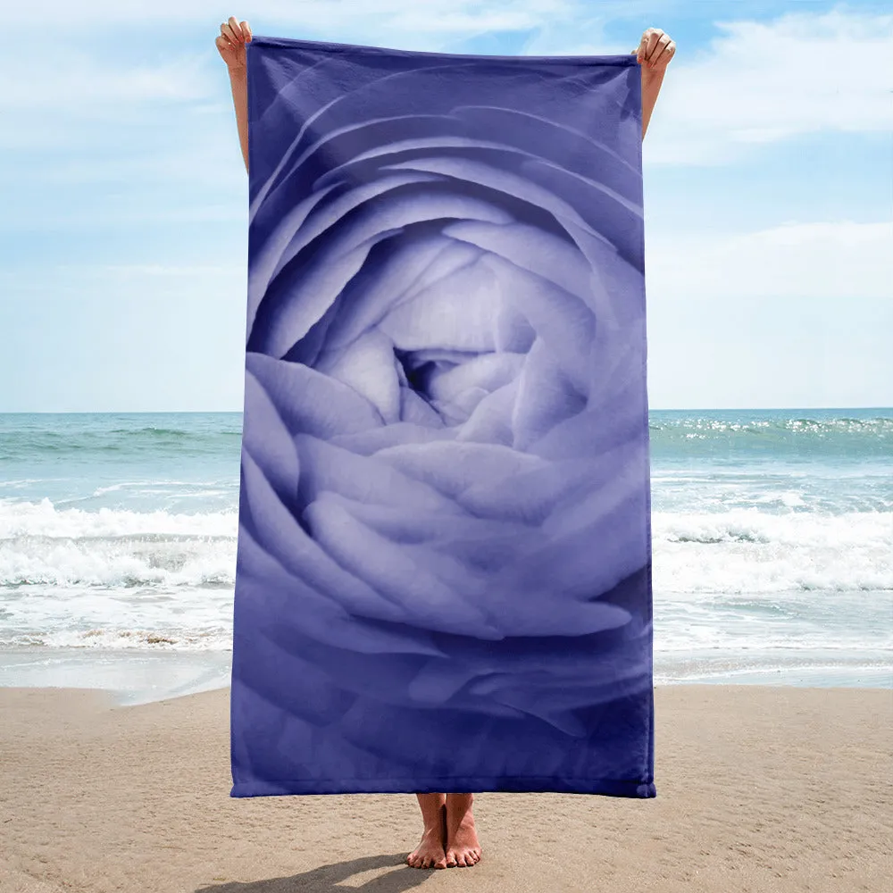 Asciugamano con rosa blu