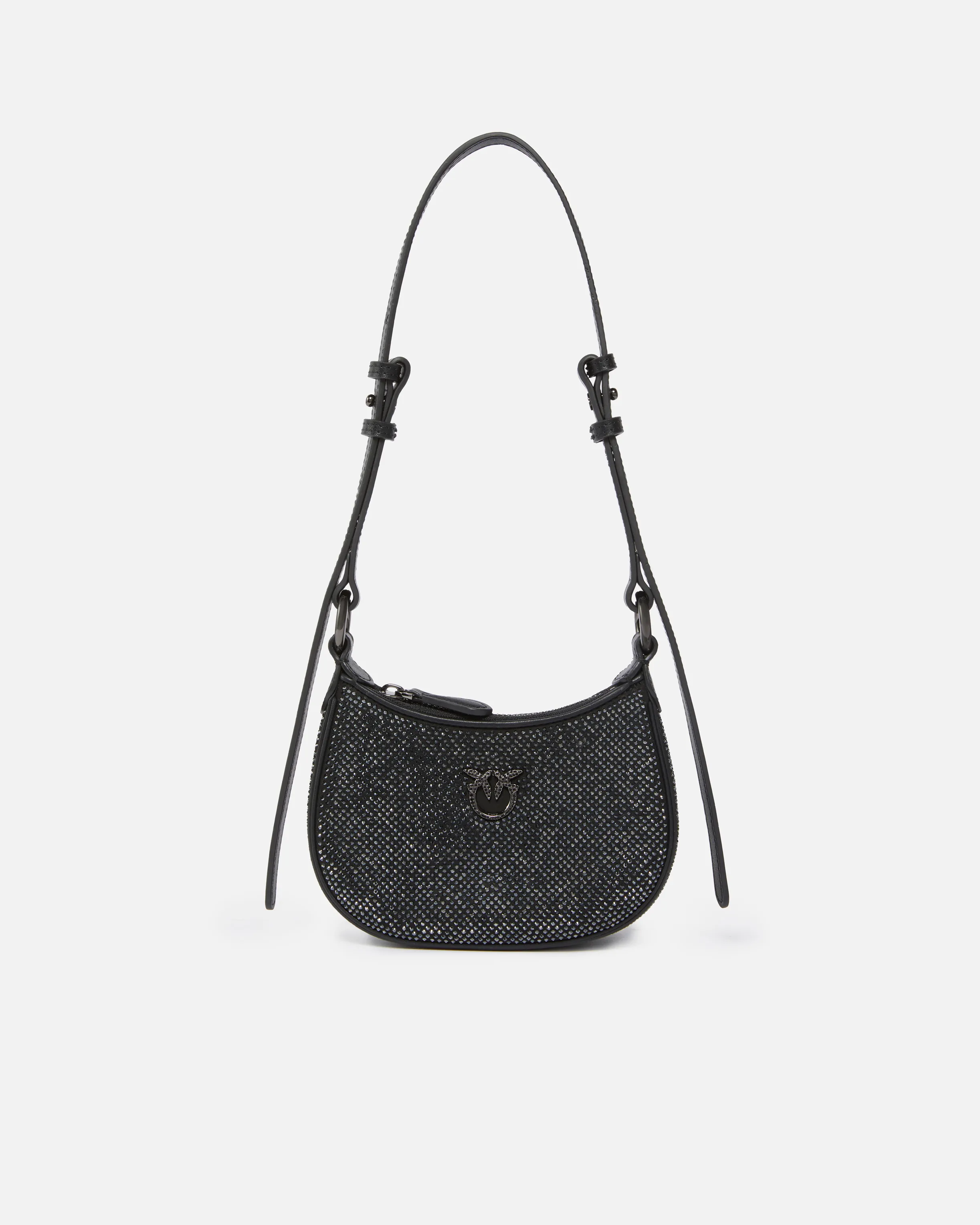  Borsetta a spalla Baby Half Moon Bag con strass    
