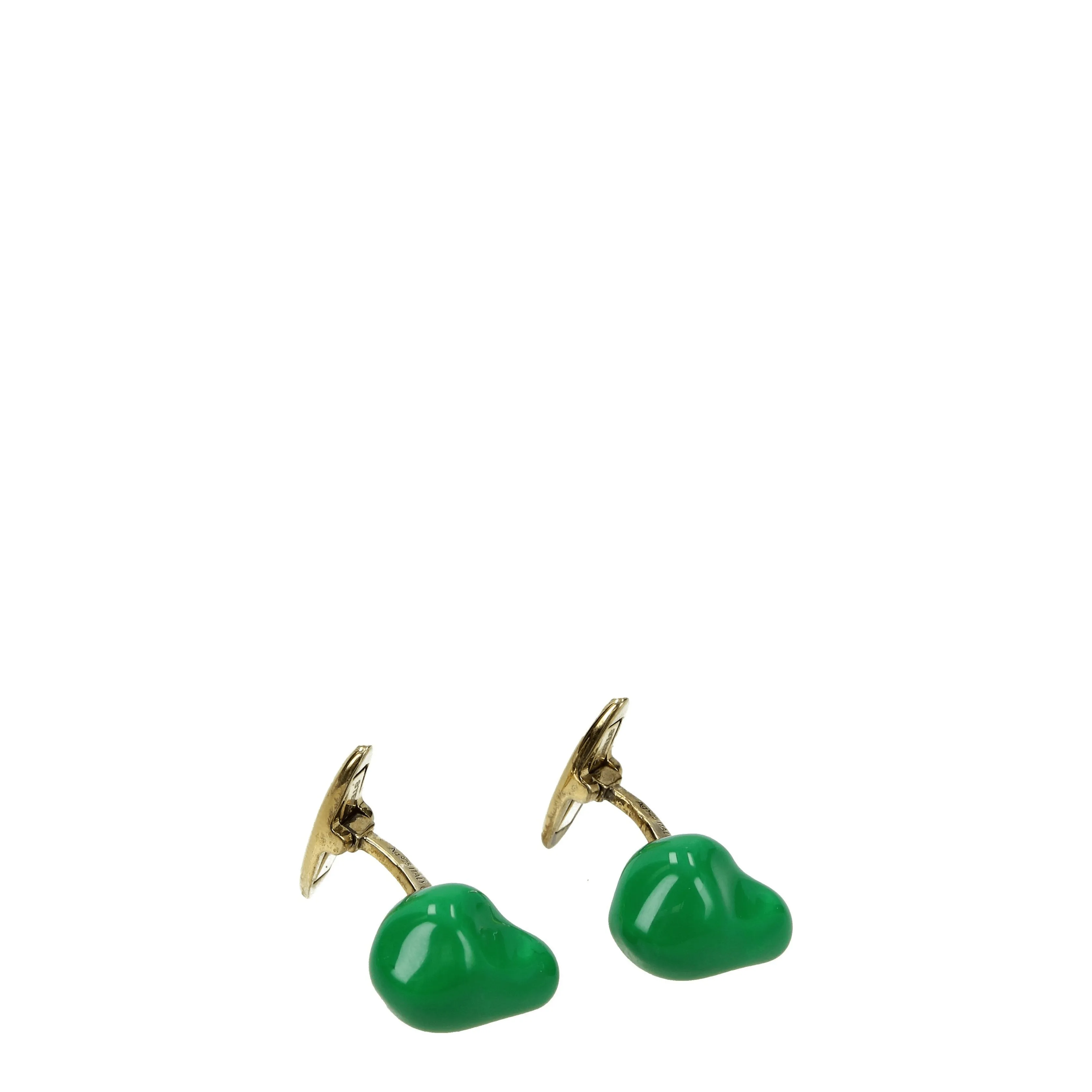 Bottega Veneta Gemelli e Fermacravatte Uomo Argento Verde/Verde Scarabeo