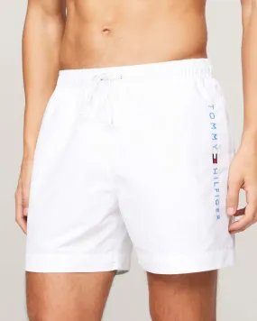 Boxer mare bianco con logo scritta ricamato sul fianco