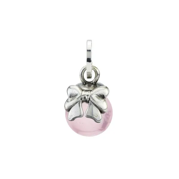 BPS347RS Charm fiocco quarzo rosa    
