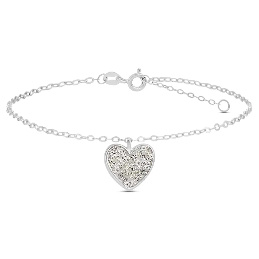 Bracciale Cuore Christelle Oro Bianco 375/1000 Cristallo Bianco 16 + 2 cm 1412337