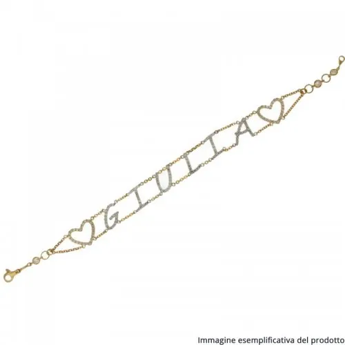 Bracciale Oro Giallo Bianco Nome Personalizzabile 803321722852