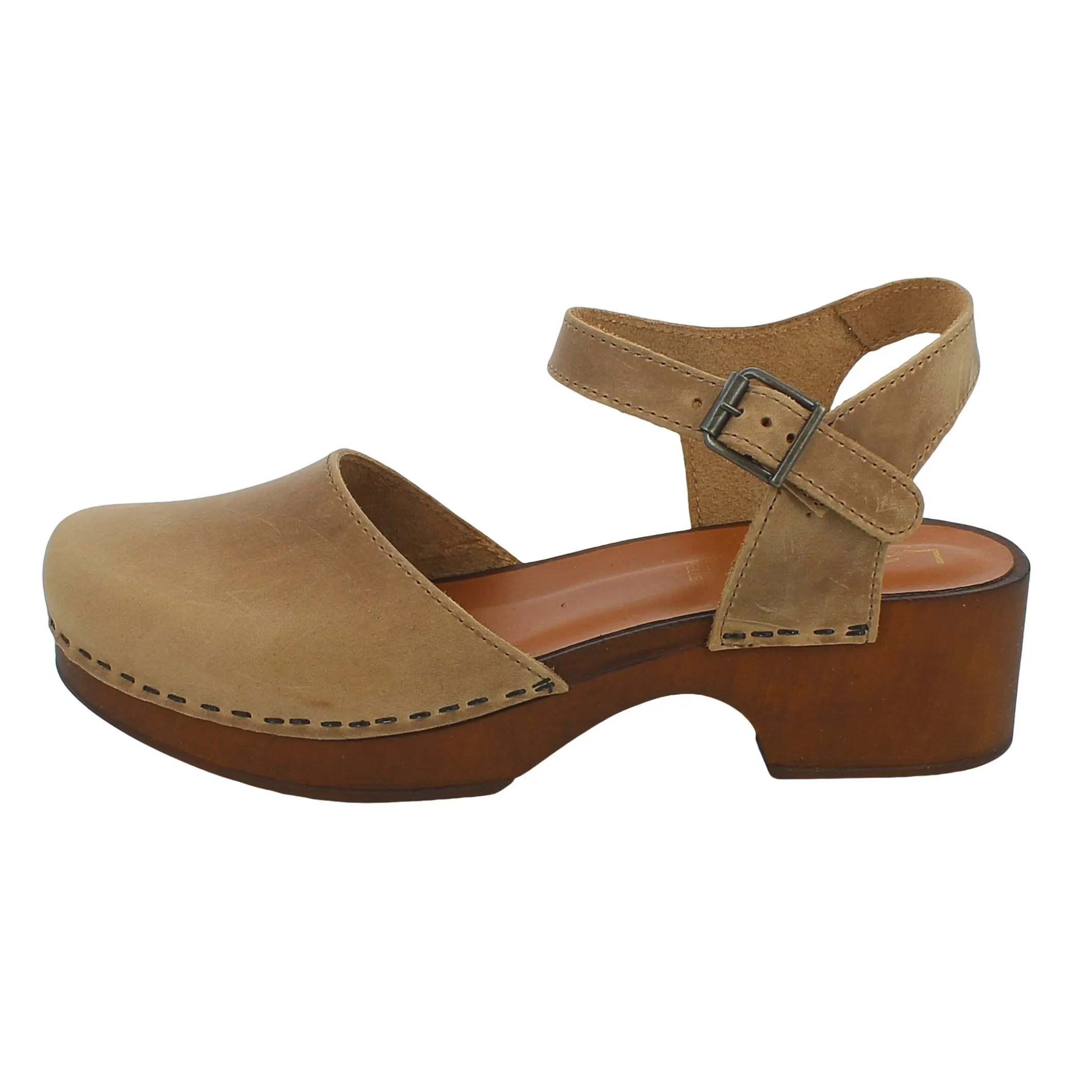 BRAND  Zoccolo in Nabuk Marrone con Cinturino 