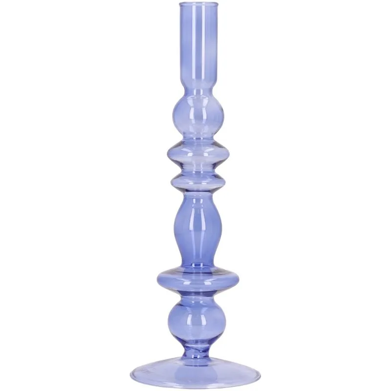 Candelabro Clea blu in vetro 
