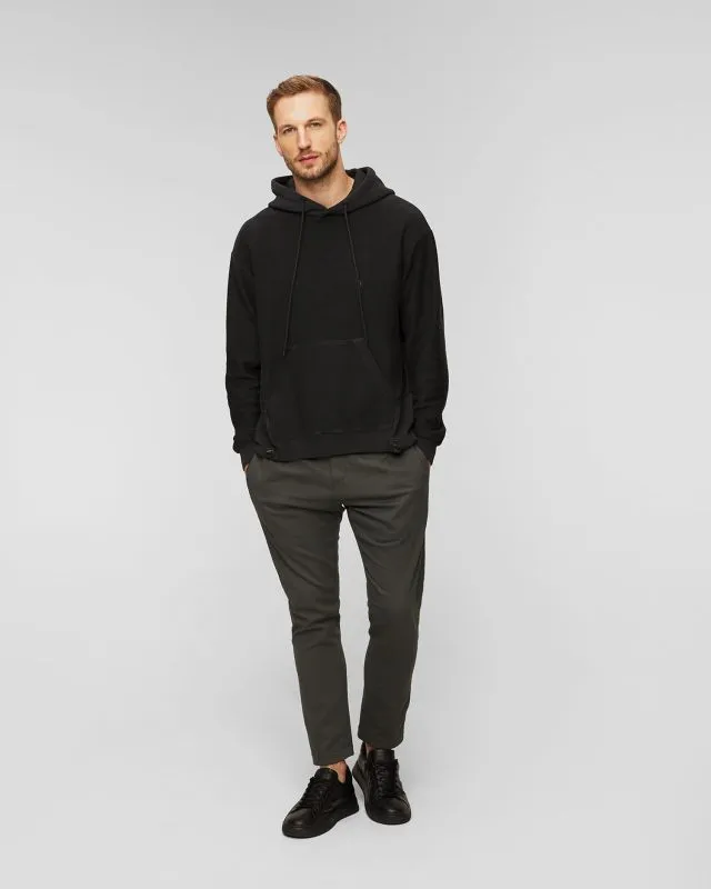 Czarna bluza z kapturem męska Dondup Fleece UF697-999