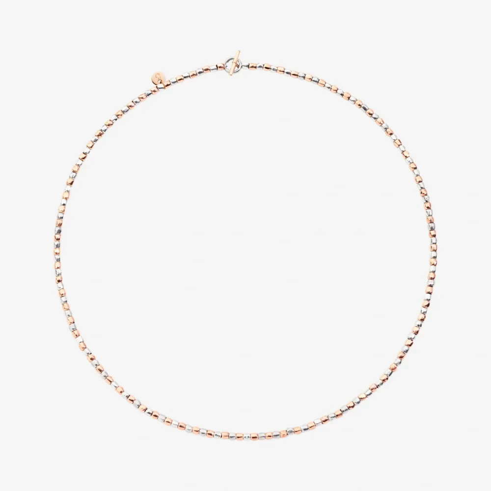 DoDo - Collana Mini Granelli Oro Rosa 9K e Argento