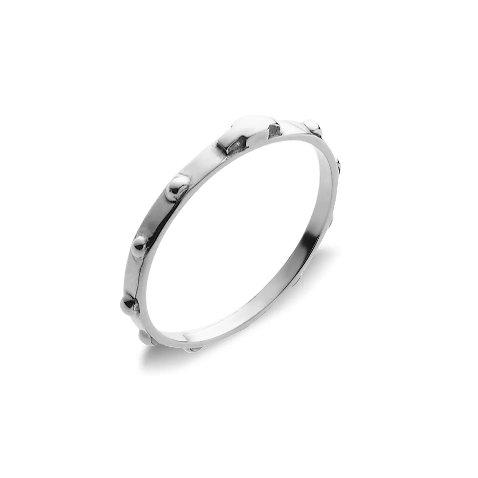 Fede rosario in oro bianco 18k