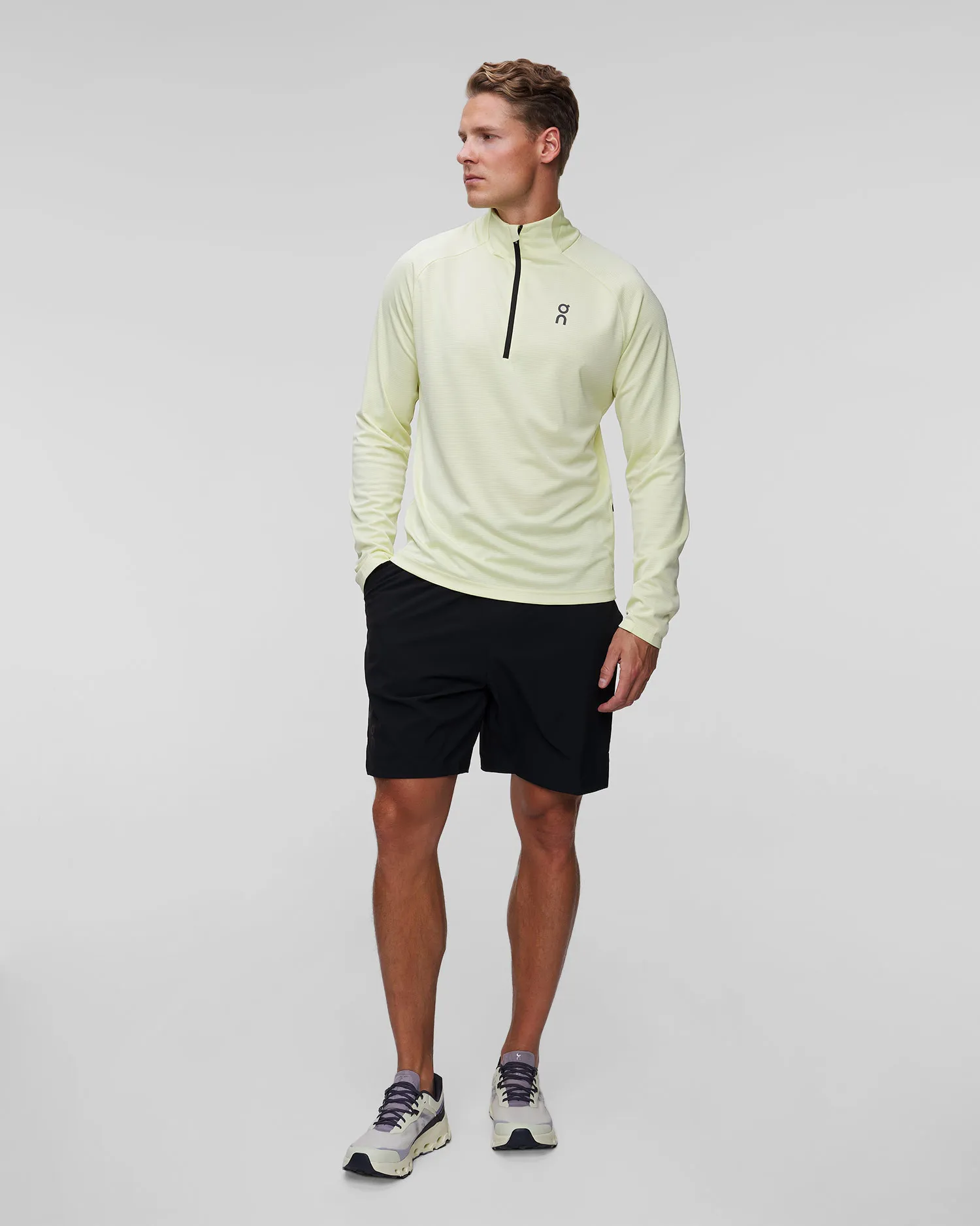 Felpa da corsa da uomo On Running Climate Shirt 1ME10601258-hay