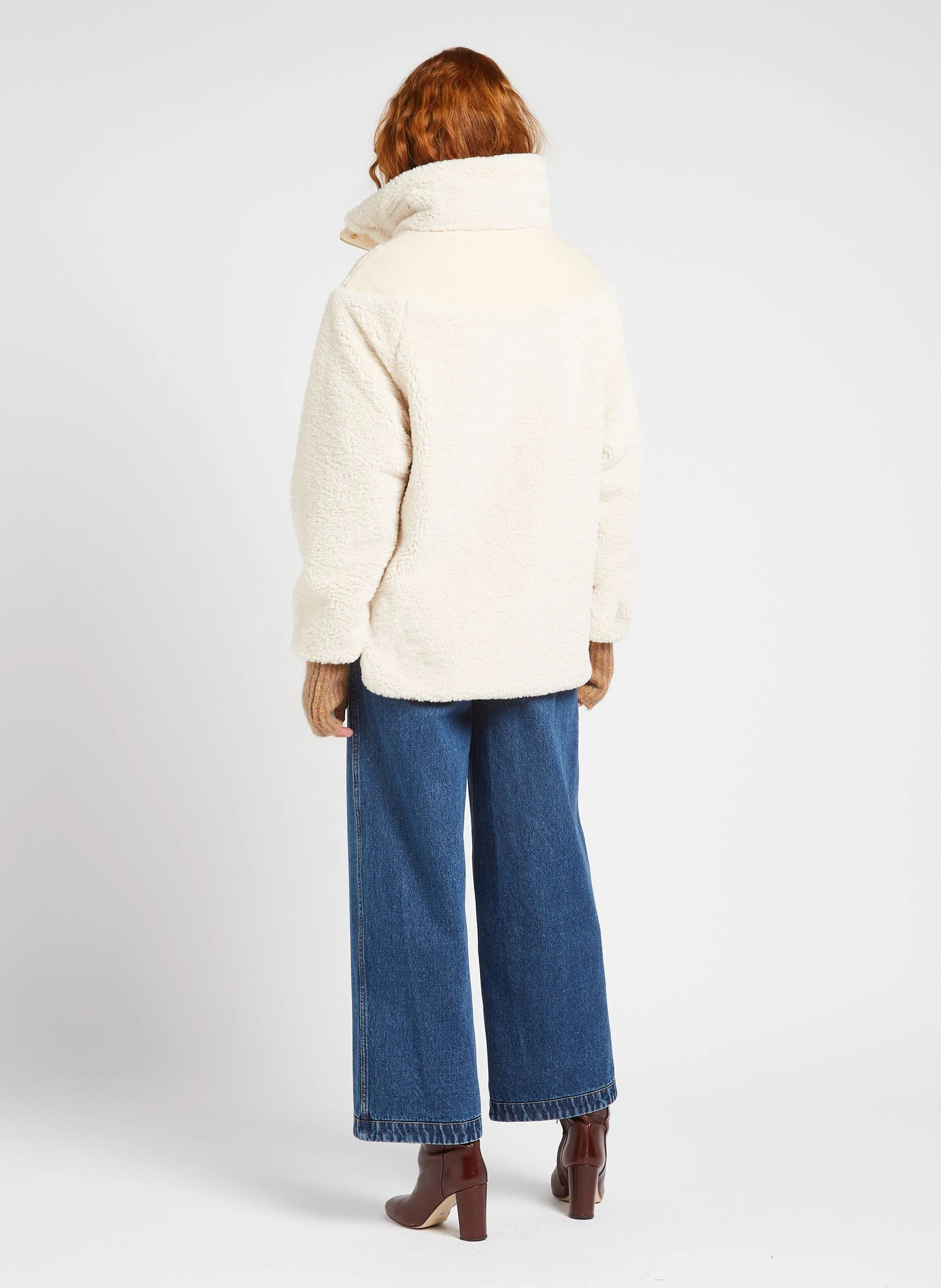  LOUISE MISHA   ROSE - Cappotto con collo alto in pelliccia sintetica | Beige