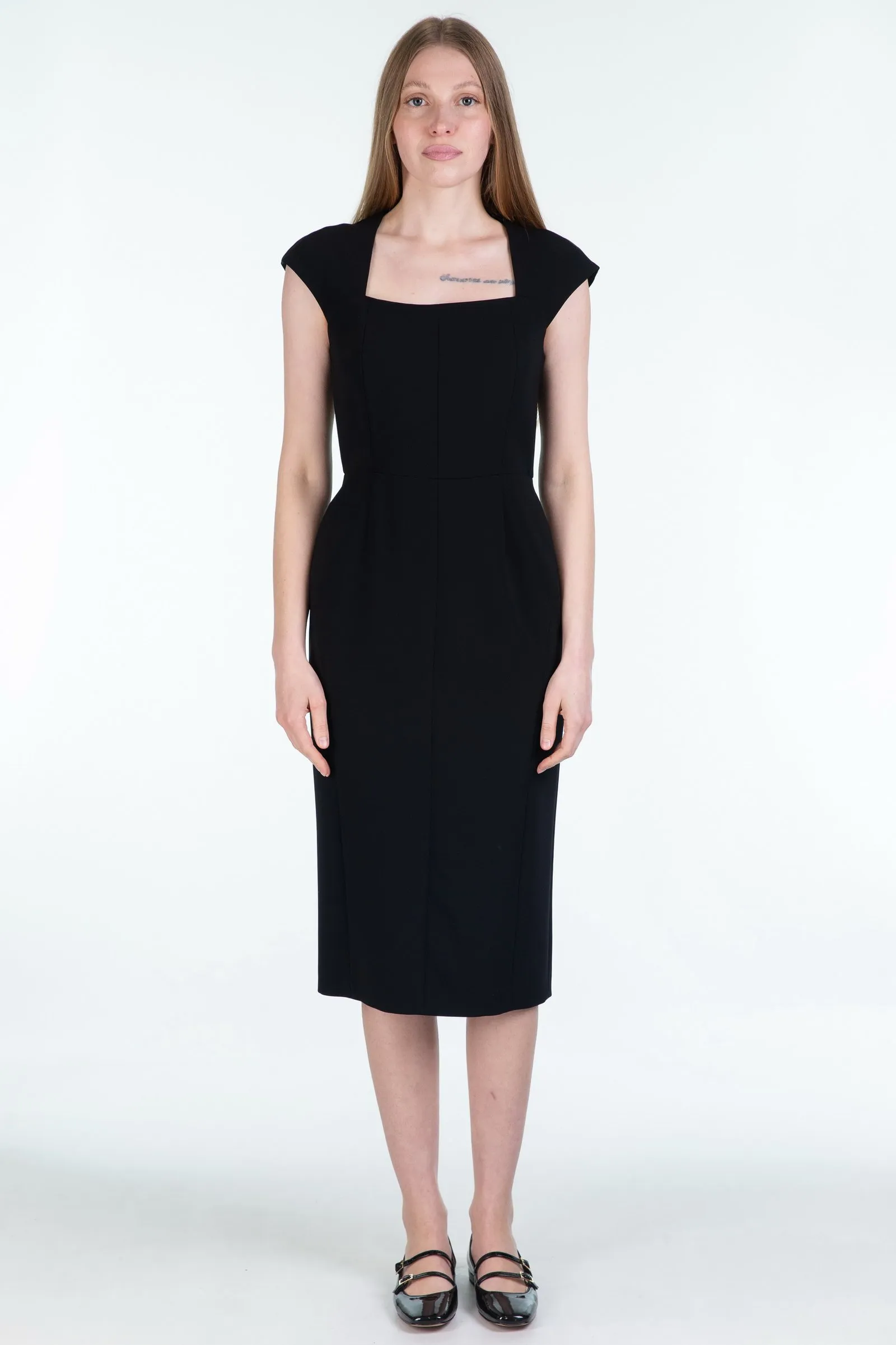MAX MARA STUDIO  abito aderente in cady UMBRO