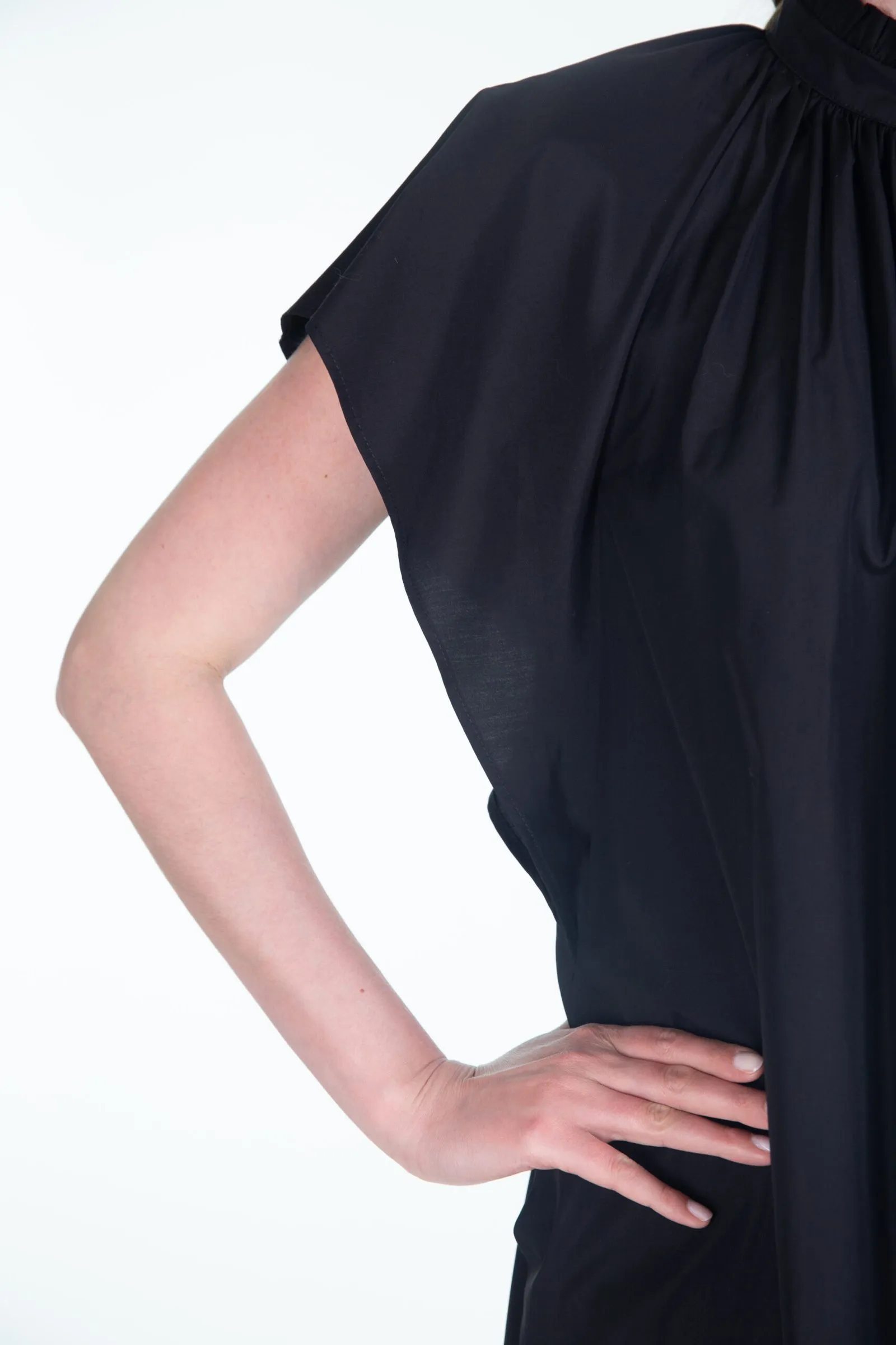 MAX MARA STUDIO  minidress in popeline con volant SOSPIRO