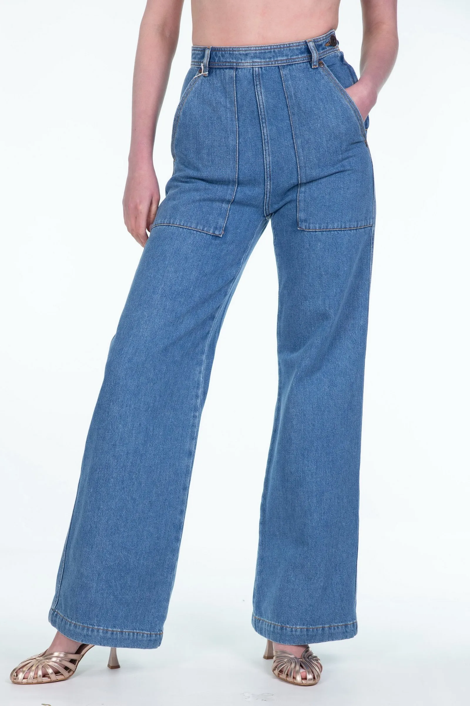 MAX MARA WEEKEND  pantalone in denim di cotone PATRONI
