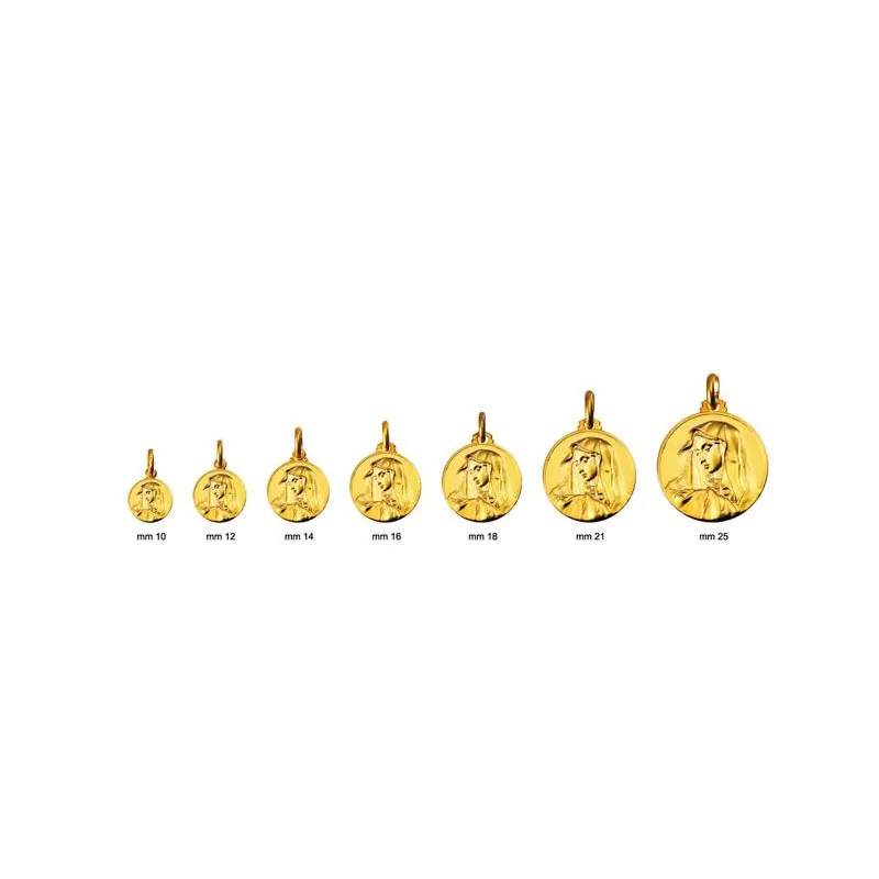 MEDAGLIA MADONNA ADDOLORATA IN ORO GIALLO