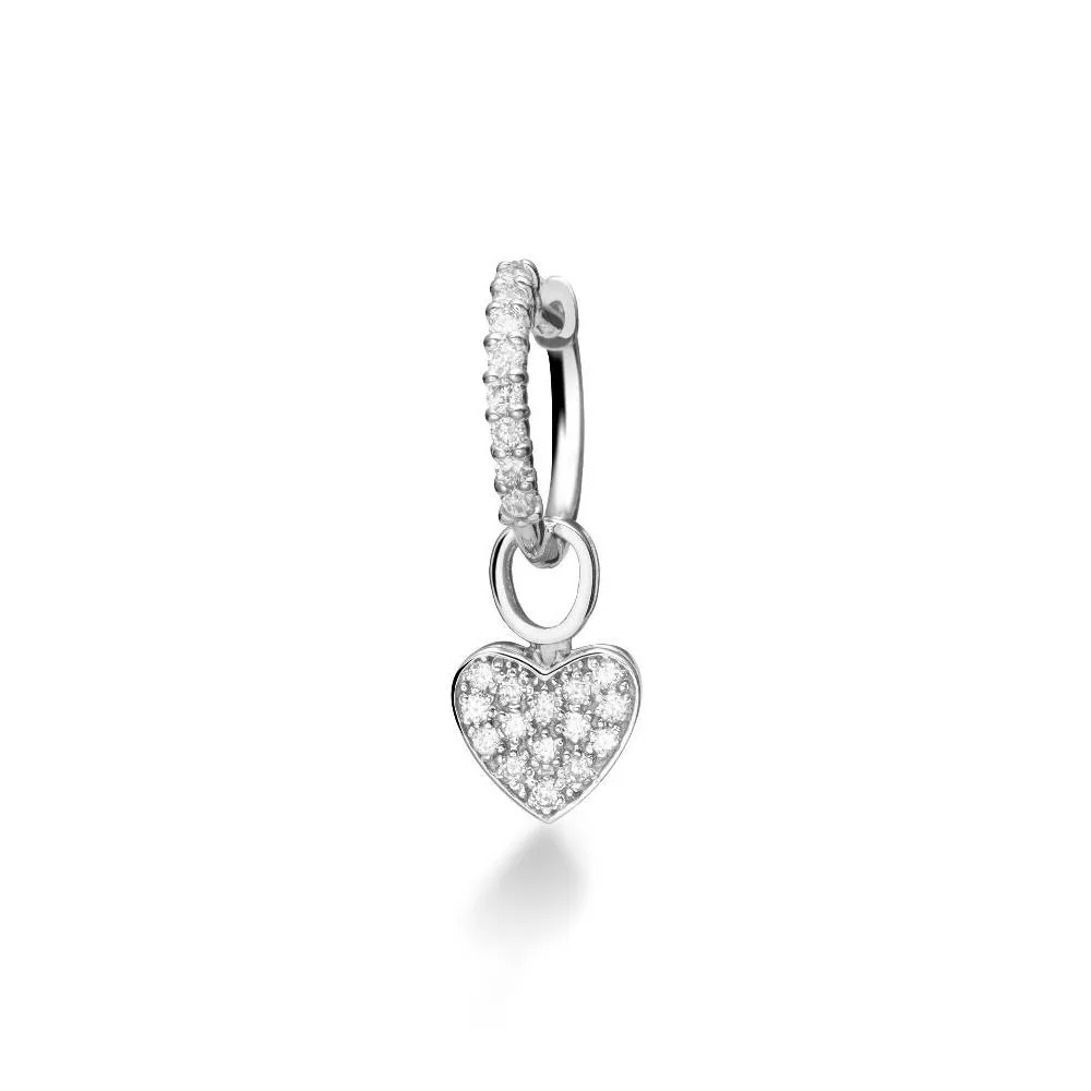 Mono orecchino leBebe LBB541 Preziosi cuore oro bianco diamanti ct 0,11