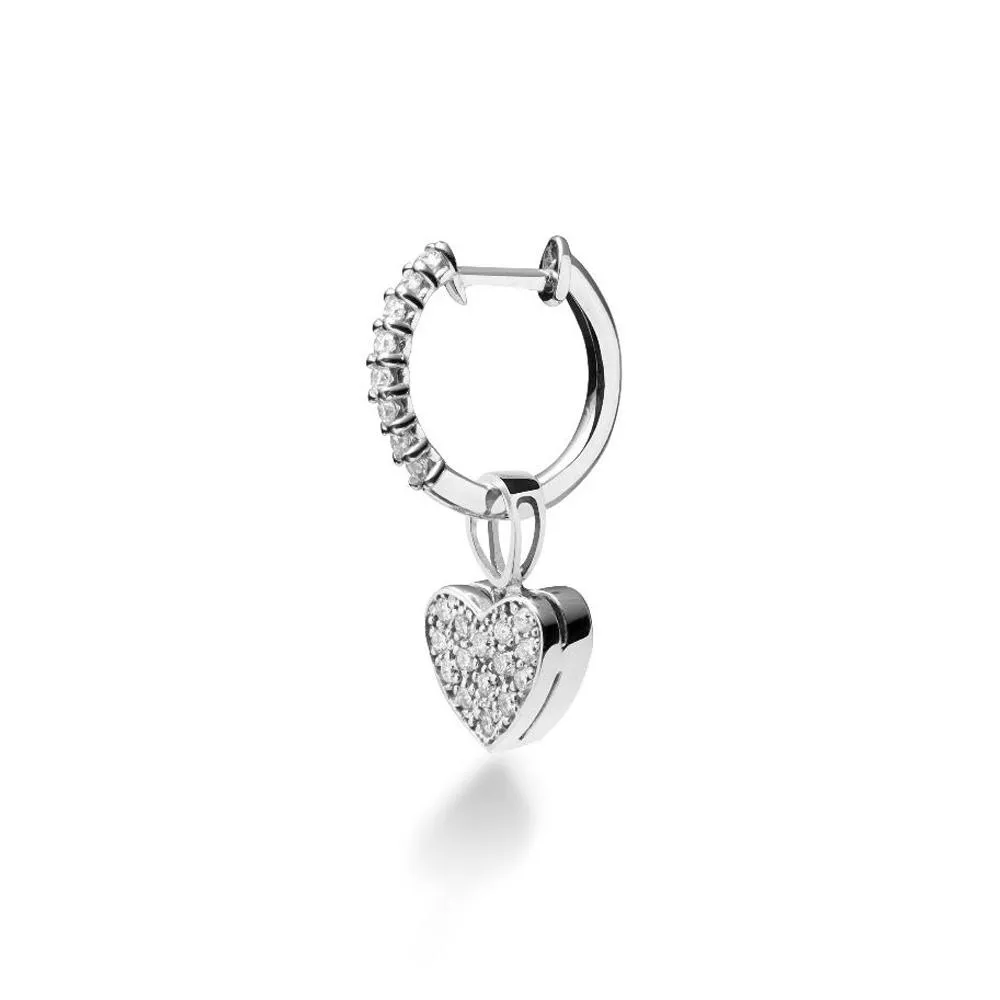 Mono orecchino leBebe LBB541 Preziosi cuore oro bianco diamanti ct 0,11
