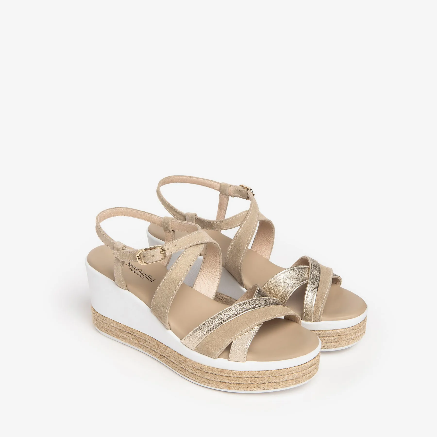 NERO GIARDINI Sandalo Con Zeppa Donna E307710D  
