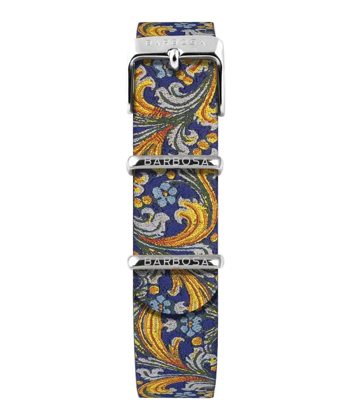 OROLOGIO MOONLIGHT  dm. 36,5 JACQUARD MAIOLICA BLU E GIALLO