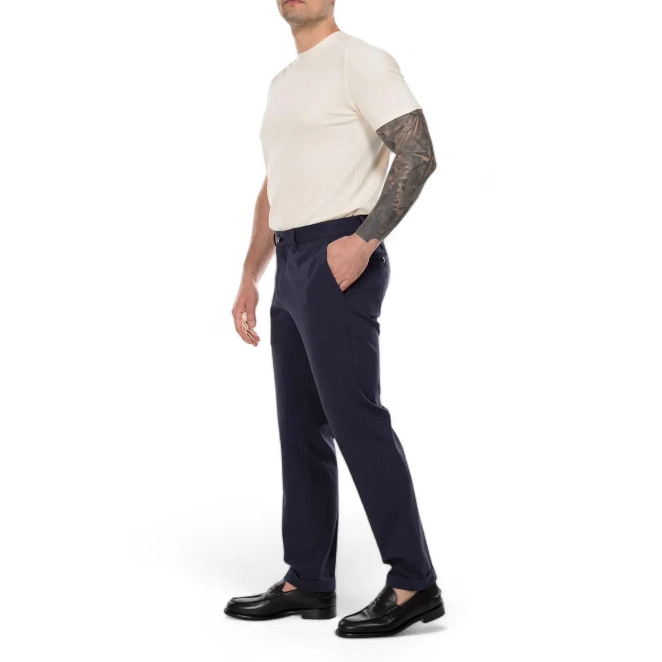 Outfit pantalone blu classico
