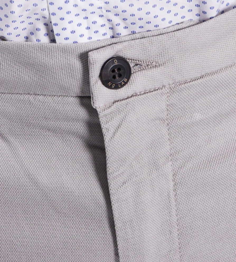 Pantalone chinos in picchè di cotone stretch grigio chiaro | NO LAB