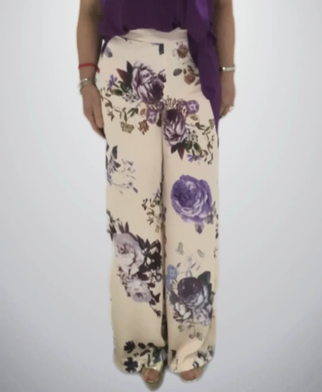 Pantalone palazzo fantasia fiori GLODIMODA