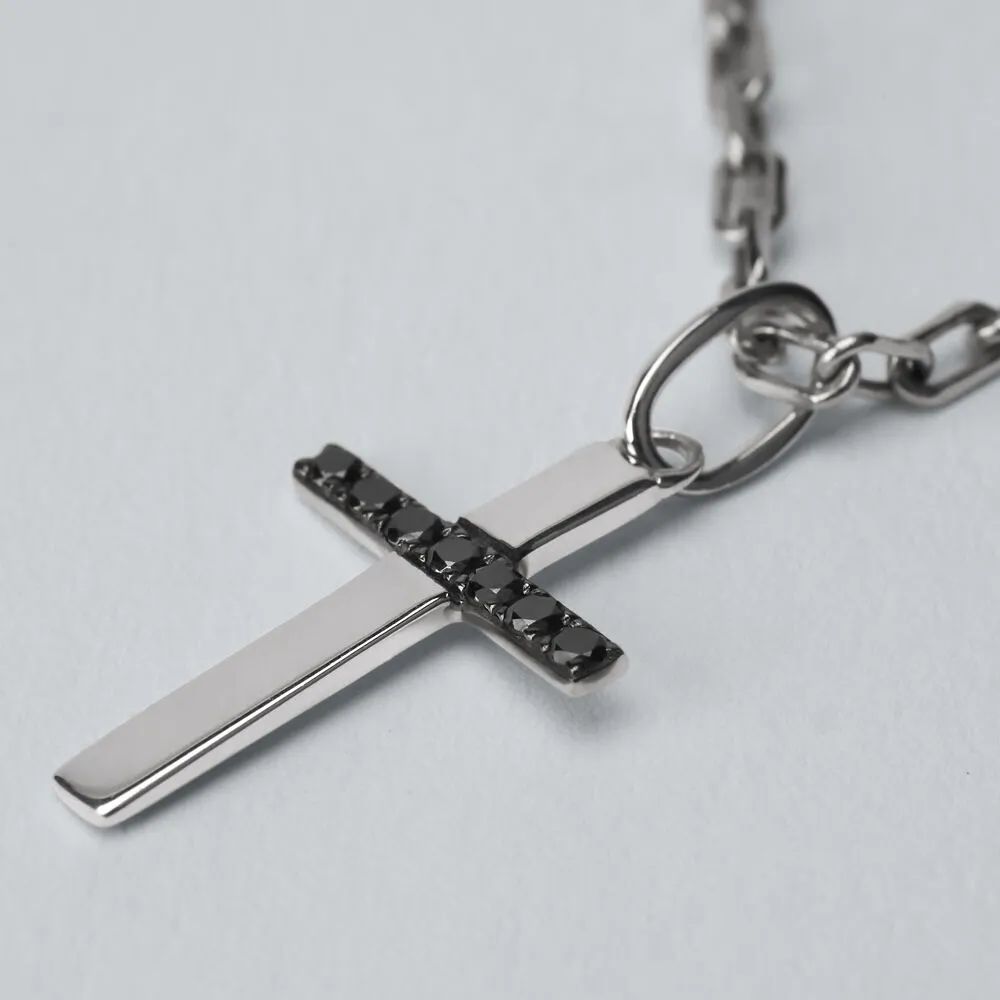 Pendente Àncora L'homme Diamant Oro Bianco 375/1000 Diamante Nero 0,14 ct Diamante Bianco 0,06 ct 1412983