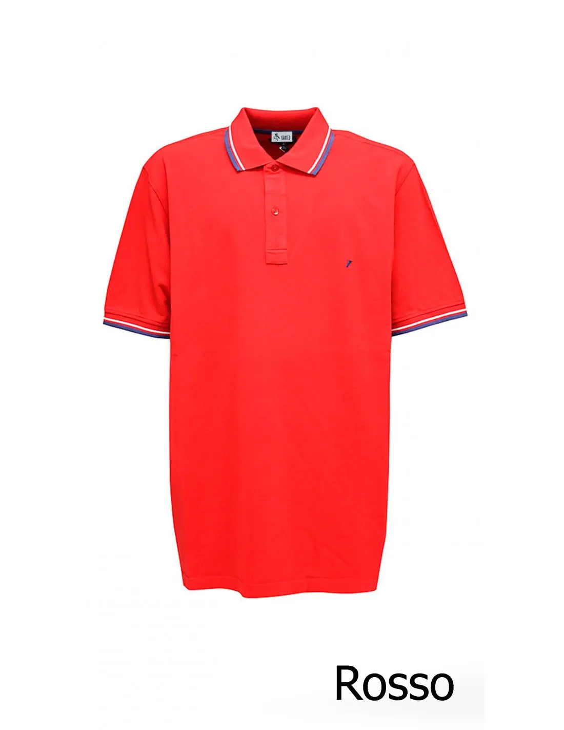 Polo Cotone Mezza Manica Bordata Rosso Mod Siena