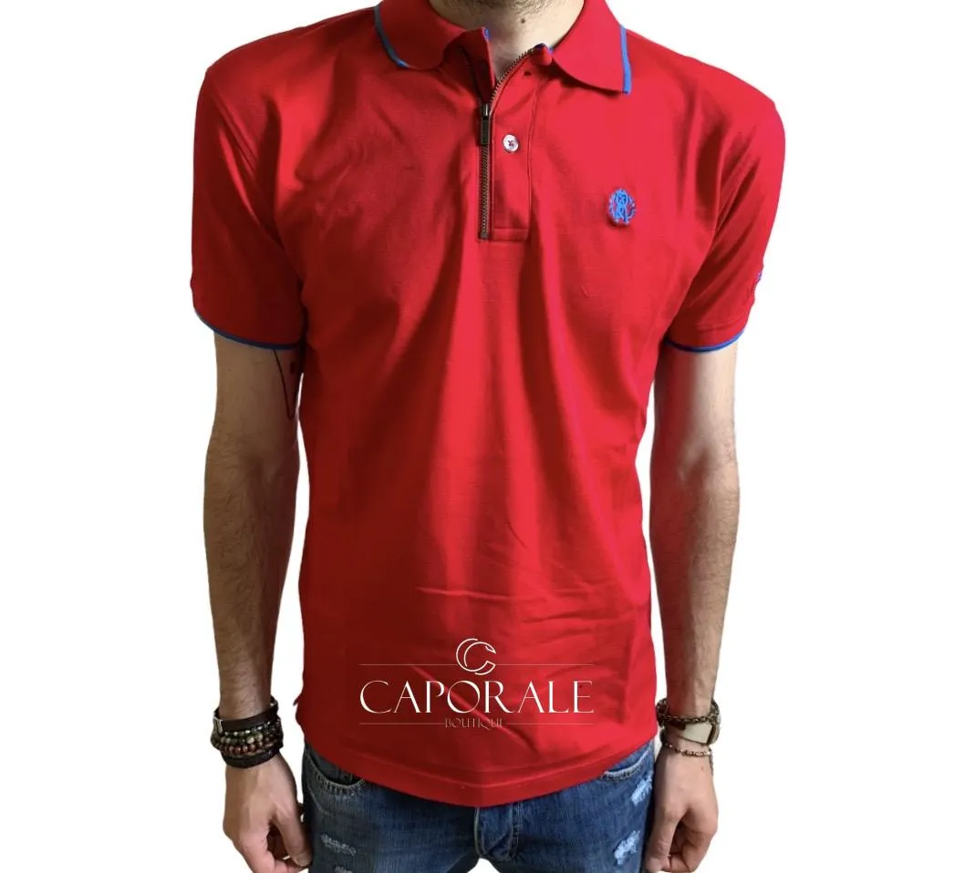 Polo Uomo Roberto Cavalli Rosso/Celeste FSR687J0064