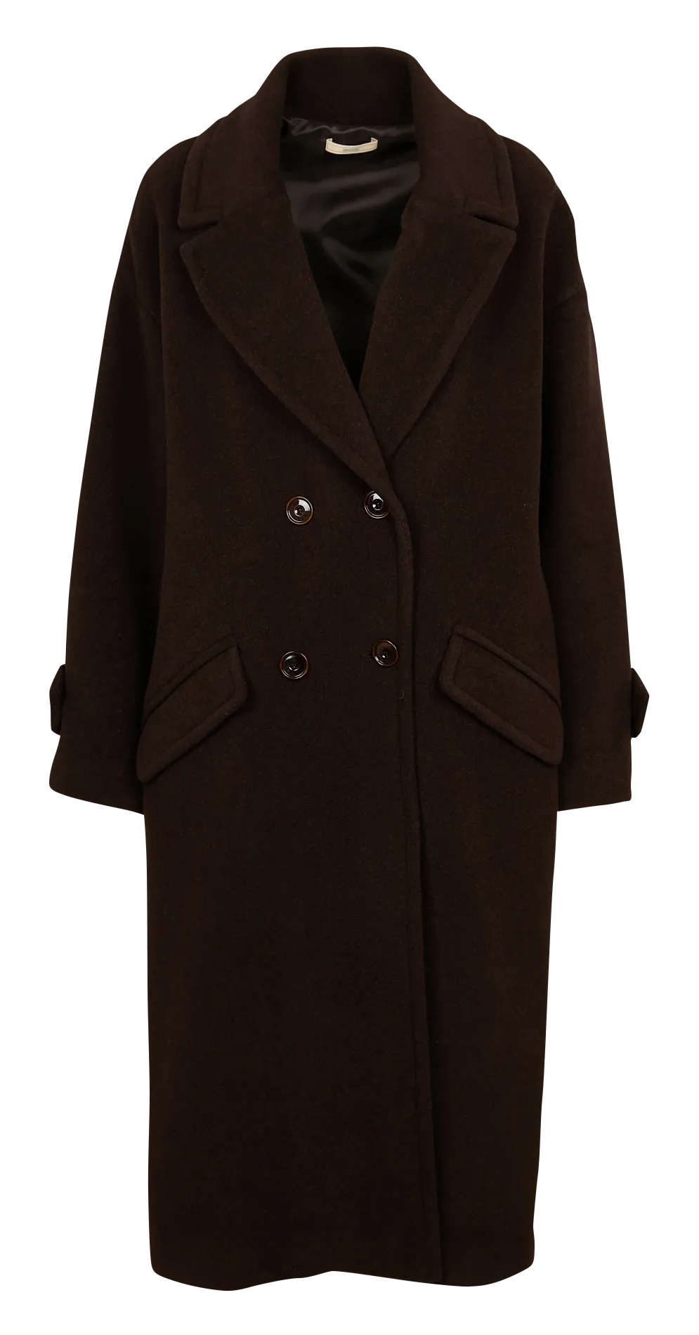  SESSUN   MIA - Cappotto collo con revers oversize in misto lana | Marrone