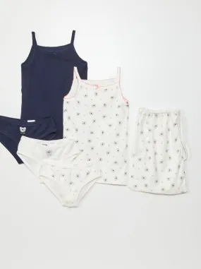 Set di 2 canotte + 3 slip - 5 pezzi - BIANCO