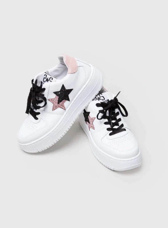 Sneaker queen low rosa-nero - 2Star