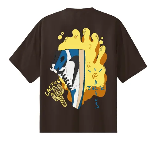 Wasabi T-Shirt da uomo manica corta Fragments marrone